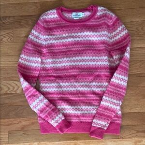 Vineyard Vines Lambswool Pink Fair Isle Crewneck Sweater